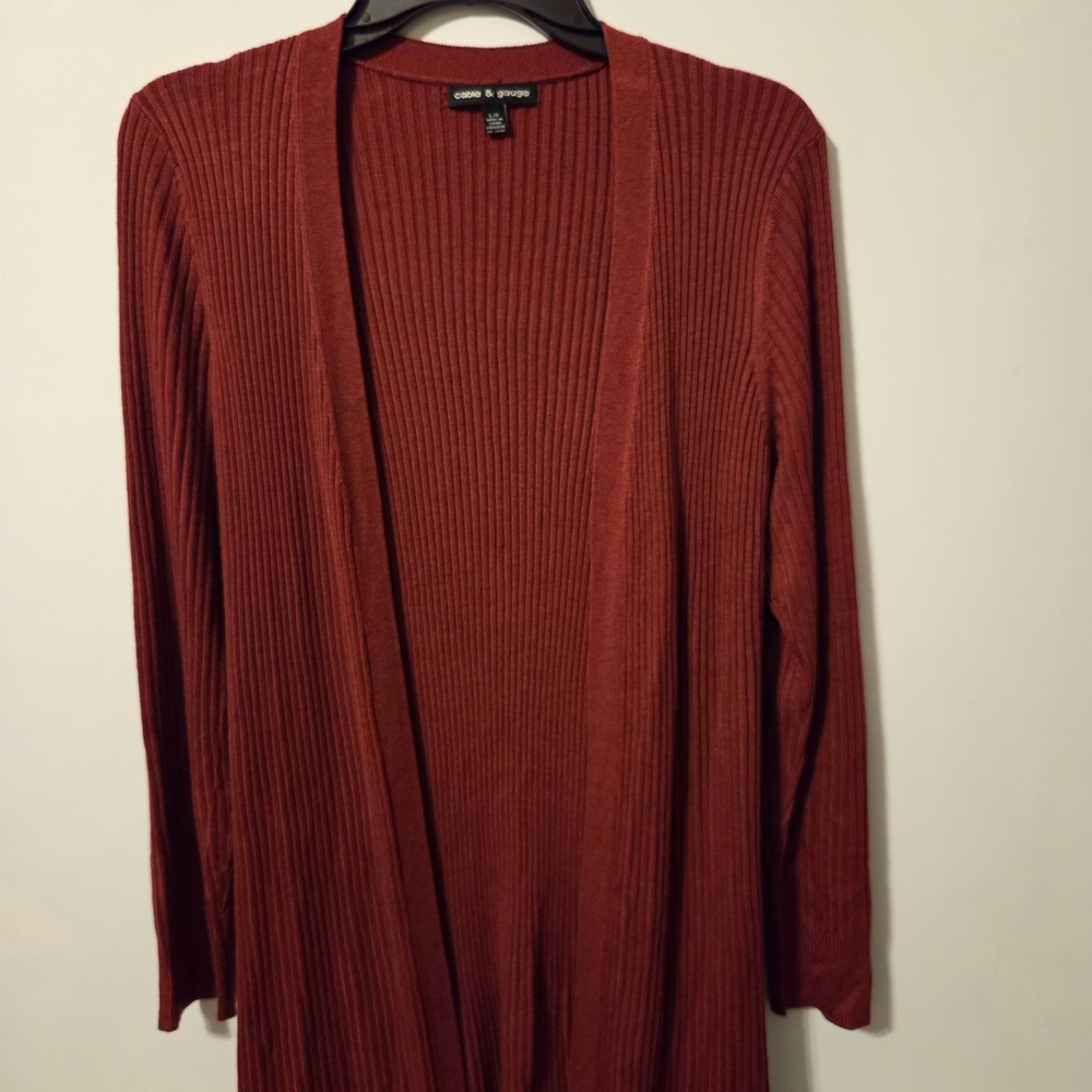 Cable & Gauge Deep Red Cardigan